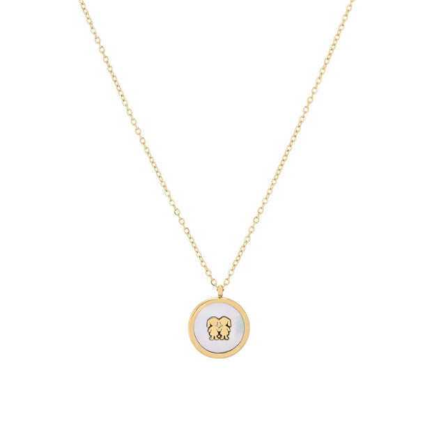 Collier en acier deux filles