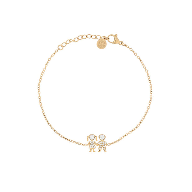 Bracelet Alba acier et zircones couple