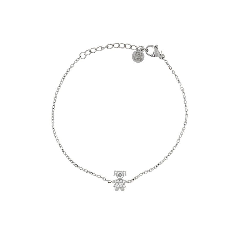 Bracelet Alba acier et zircones fille