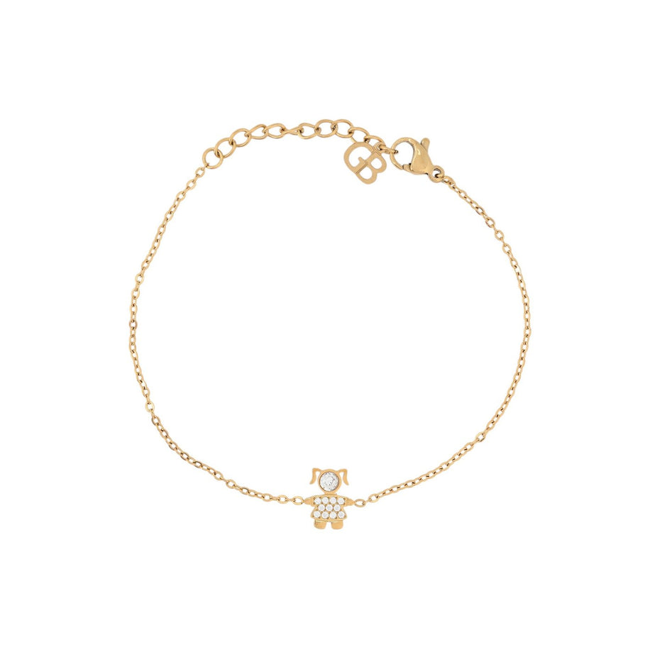 Bracelet Alba acier et zircones fille