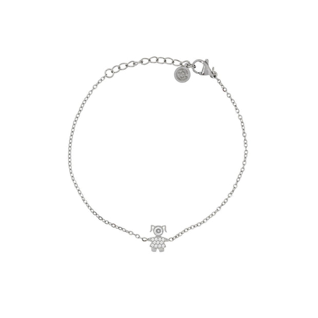 Bracelet Alba acier et zircones fille
