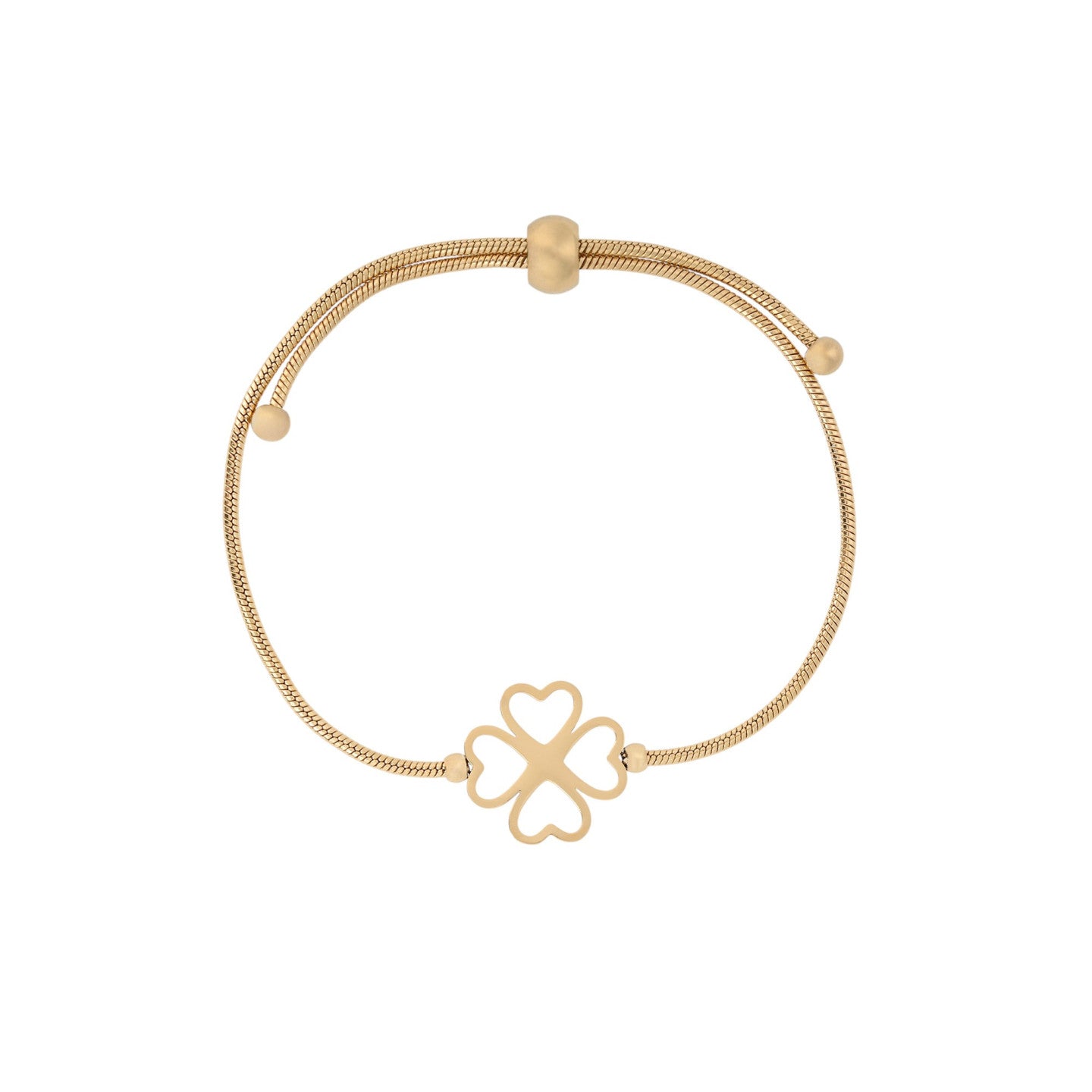 Bracelet Alba réglable en acier trèfle