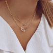 Collier acier et zircones fleur de lotus