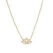 Collier acier et zircones fleur de lotus