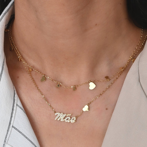 Collier en acier mot mãe et le coeur