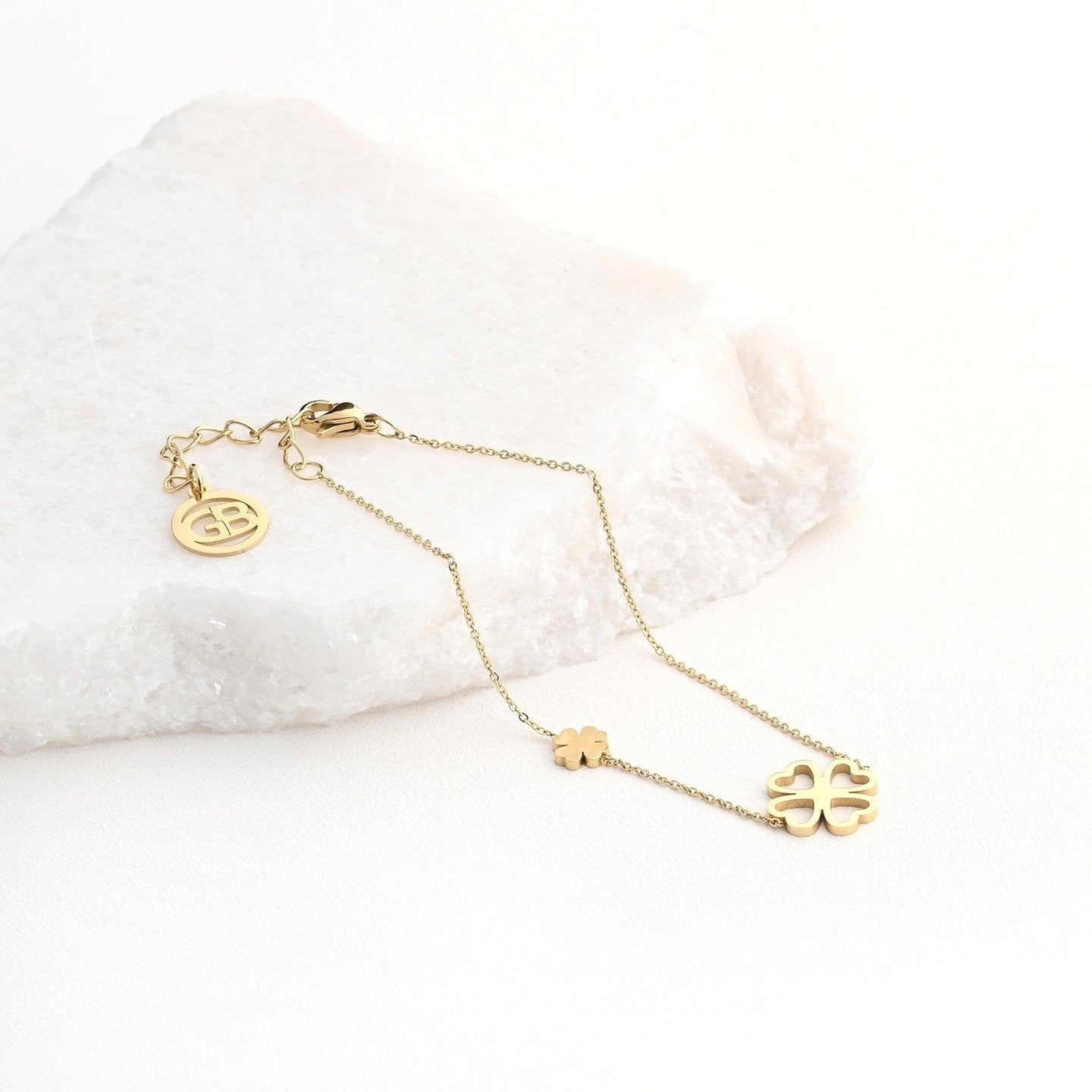 Bracelet Alba en acier double trèfle