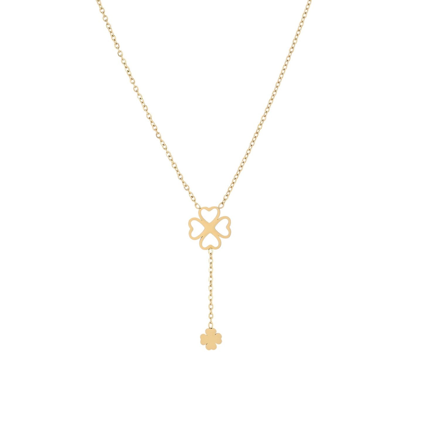 Collier en acier double trèfle