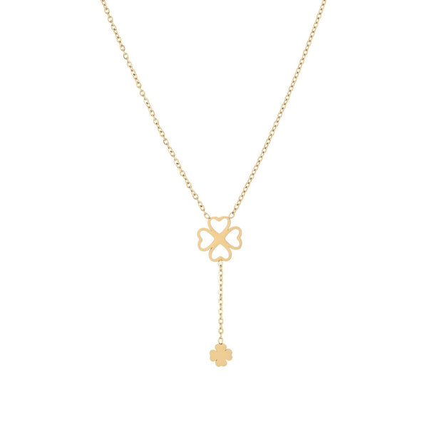 Collier en acier double trèfle