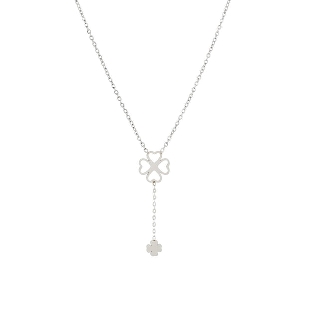 Collier en acier double trèfle