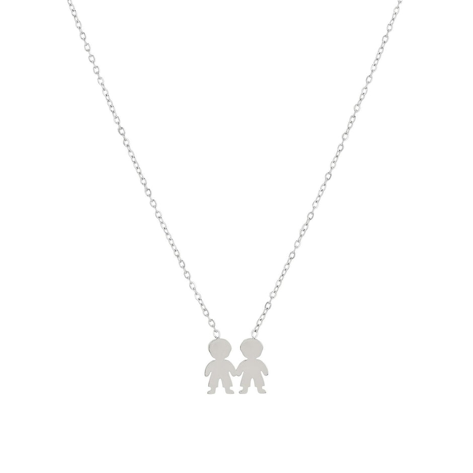 Collier en acier deux garçons