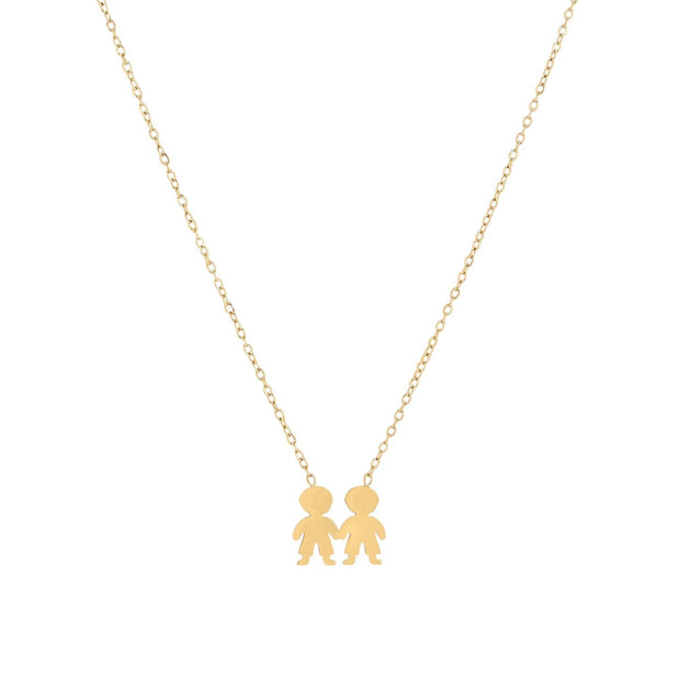 Collier en acier deux garçons