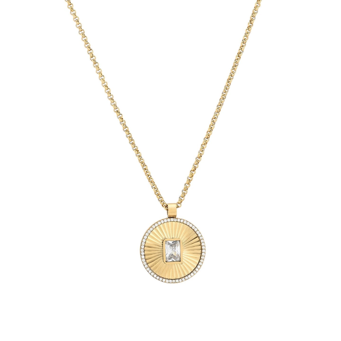 Collier en acier rectangle et texture