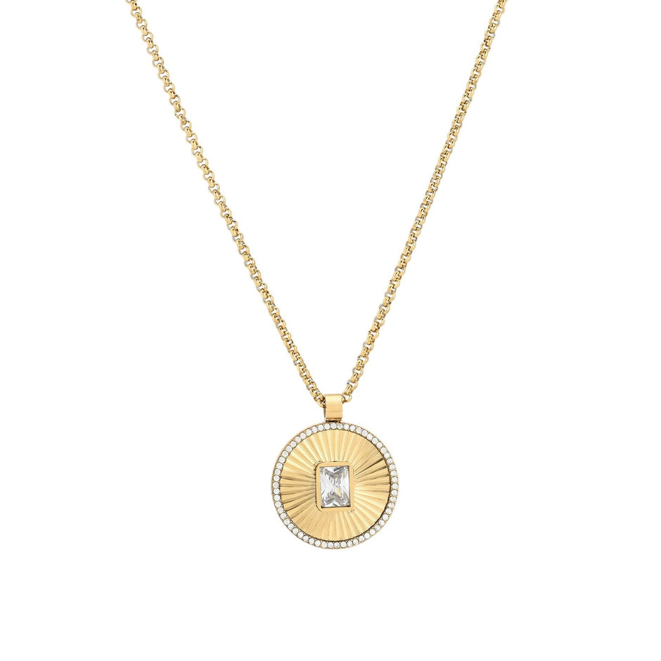 Collier en acier rectangle et texture
