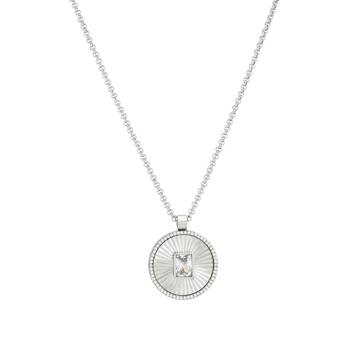 Collier en acier rectangle et texture