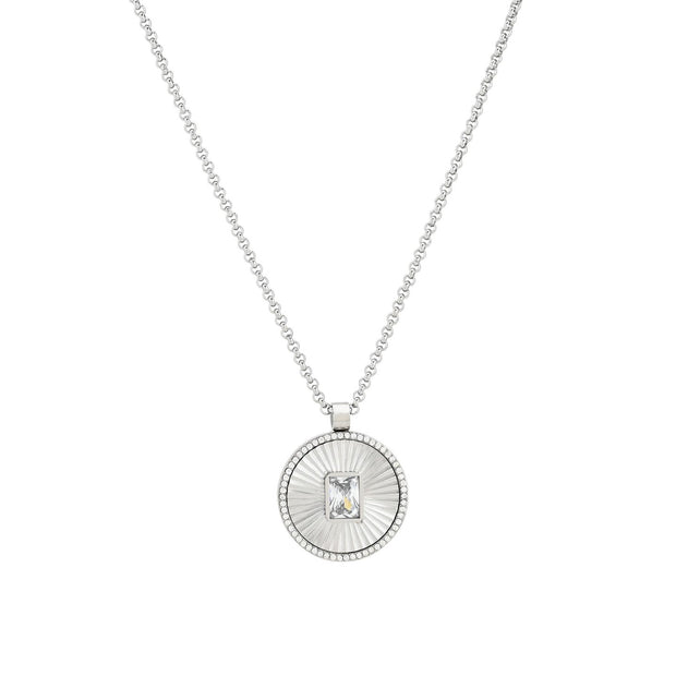Collier en acier rectangle et texture