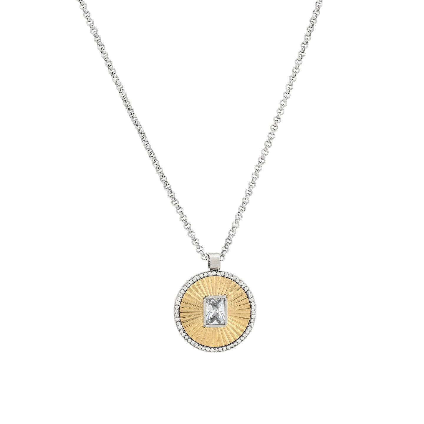 Collier en acier rectangle et texture