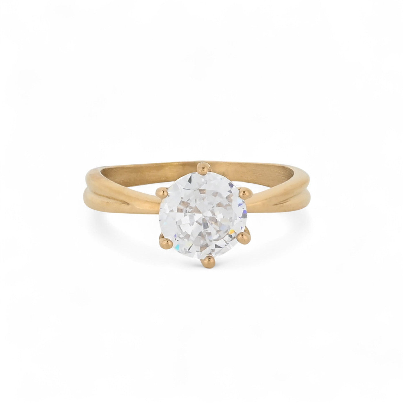 Bague alba acier solitaire brillant VR05