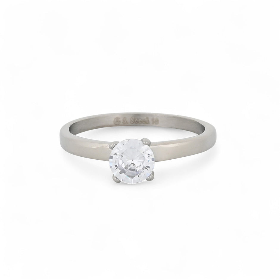 Bague alba acier solitaire petit VR07