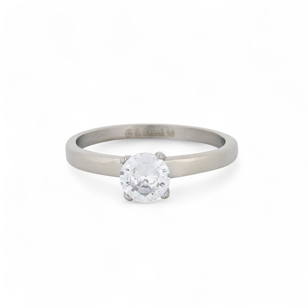 Bague alba acier solitaire petit VR07