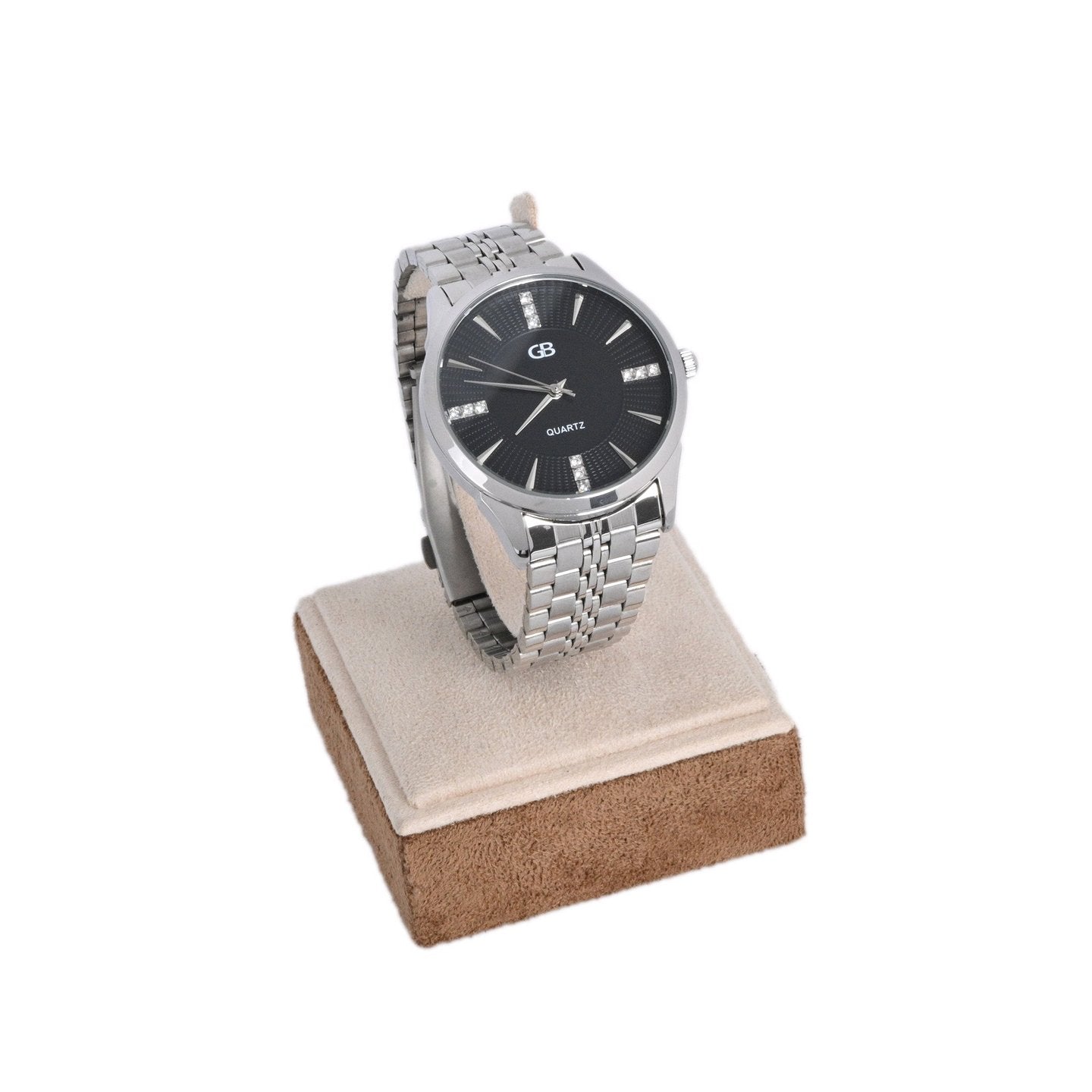 Montre analogique argent fond noir