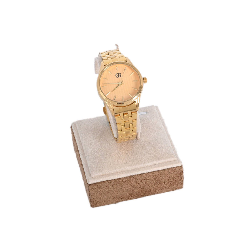 Montre analogique doré fond jaune
