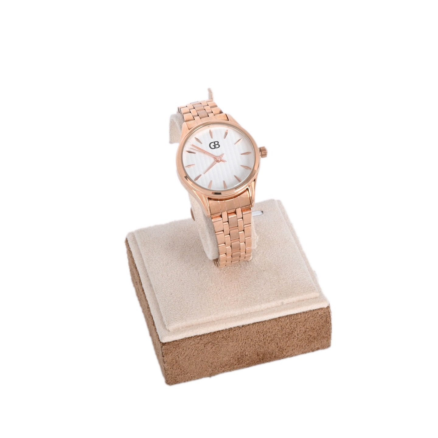 Montre analogique bronze fond blanc