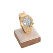 Montre analogique pour hommes doré fond blanc