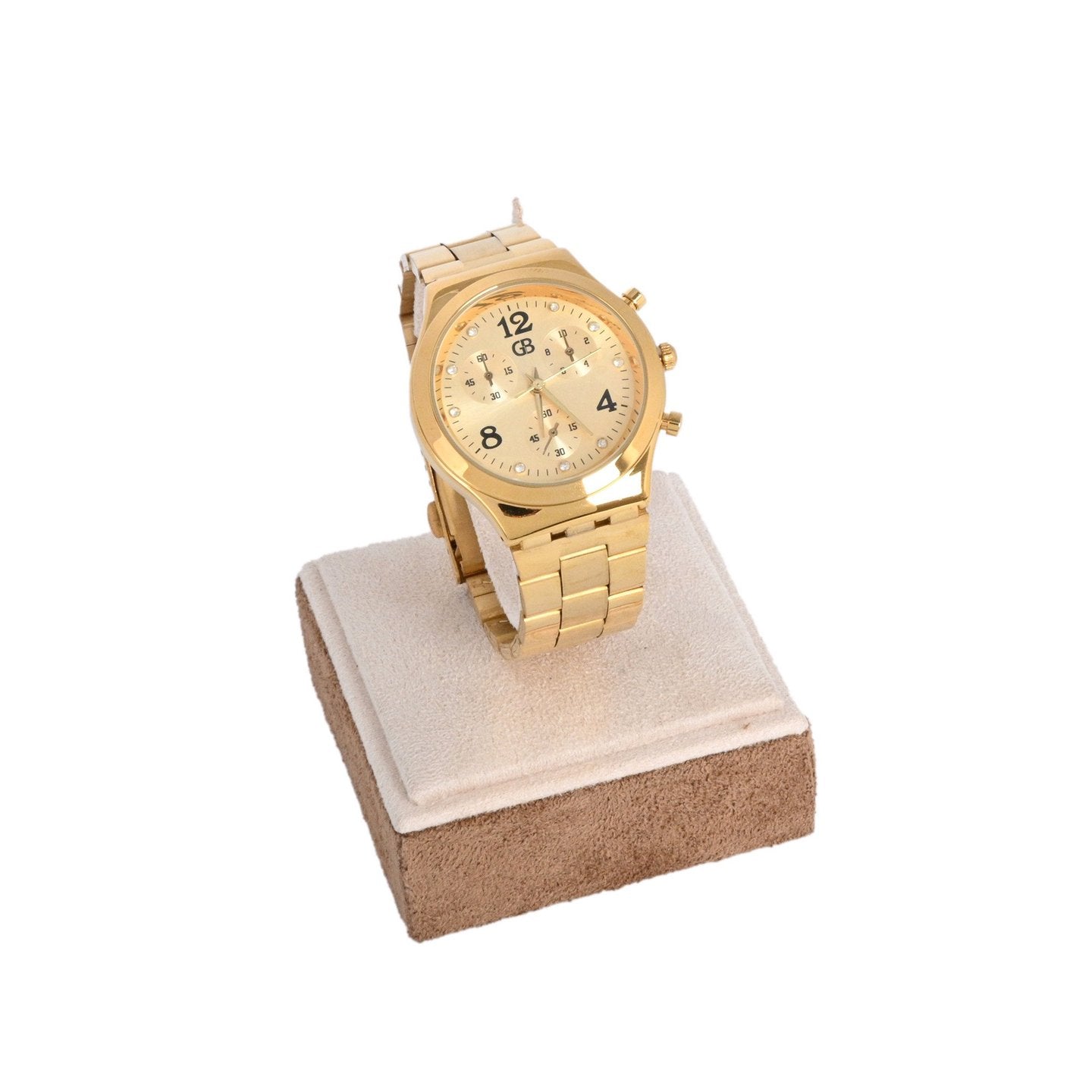 Montre analogique doré fond jaune