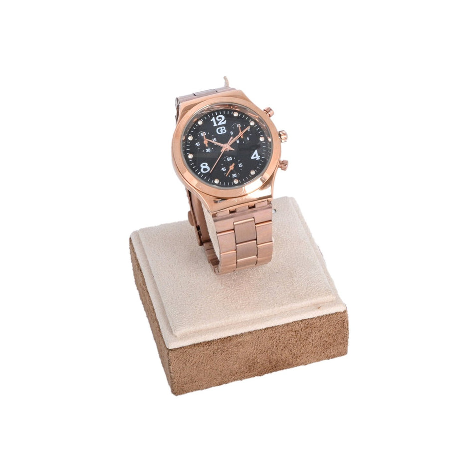 Montre analogique bronze fond noir
