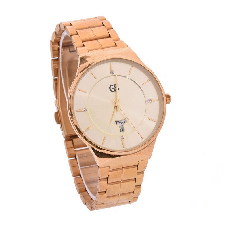 Montre analogique doré fond jaune