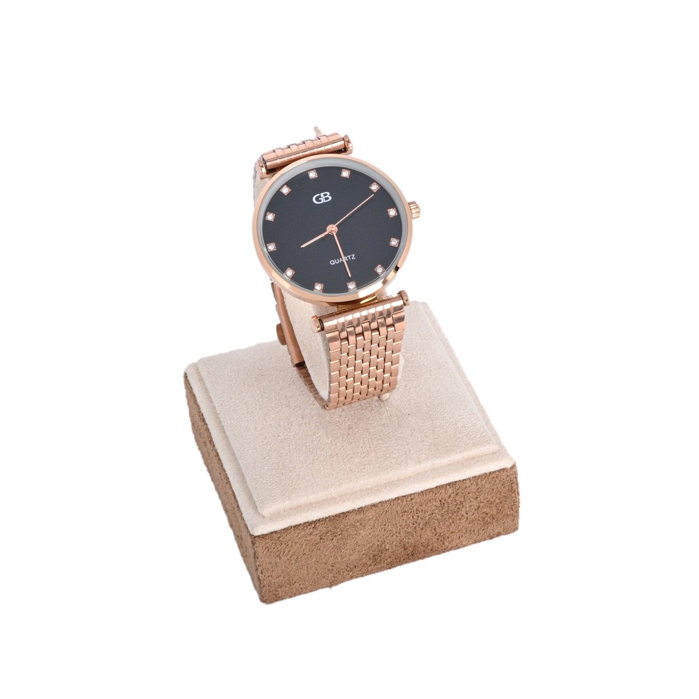 Montre analogique bronze fond noir