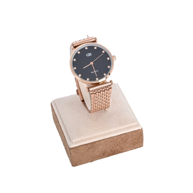 Montre analogique bronze fond noir
