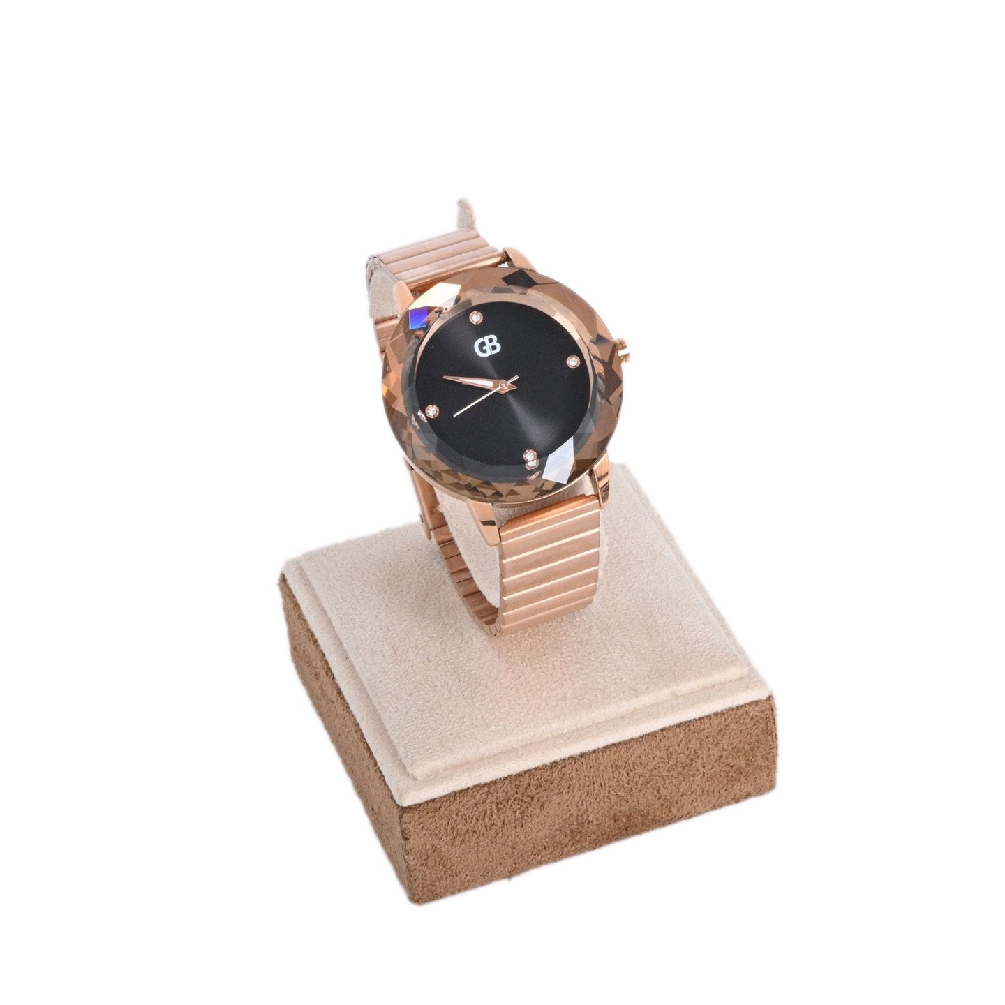 Montre analogique bronze fond noir