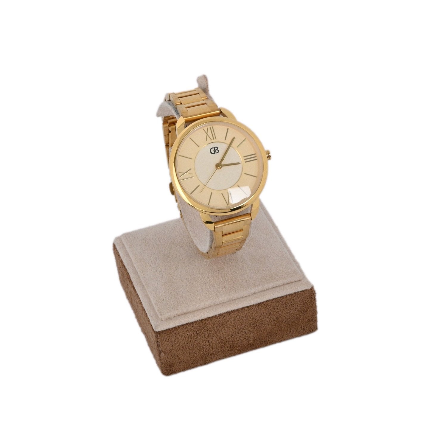 Montre analogique doré fond jaune
