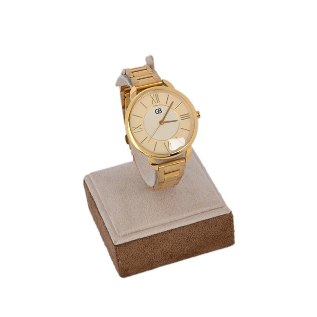 Montre analogique doré fond jaune