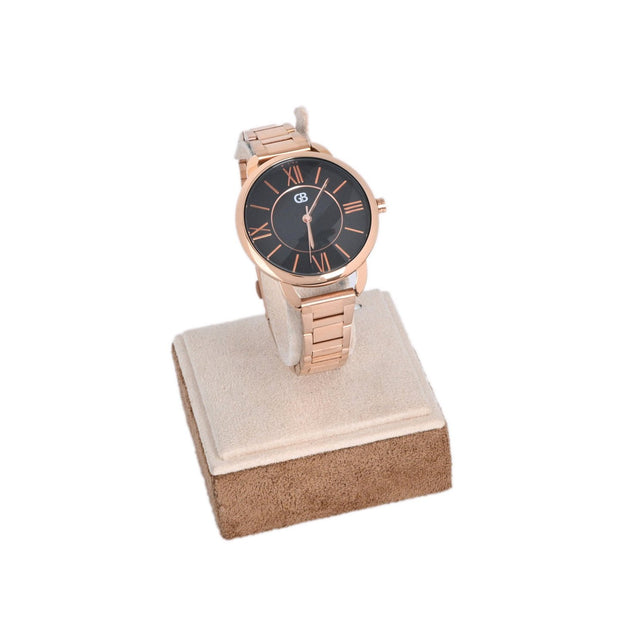 Montre analogique bronze fond noir