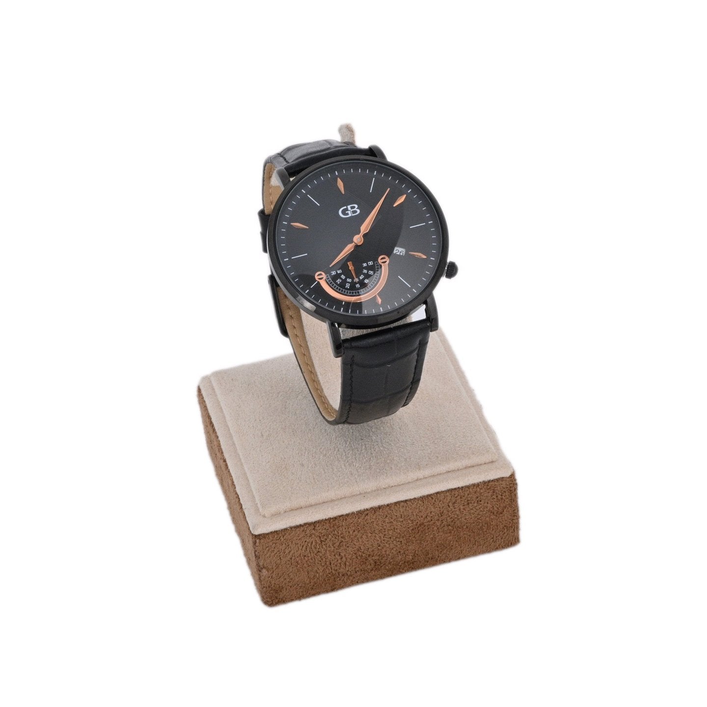 Montre analogique noir et bronze