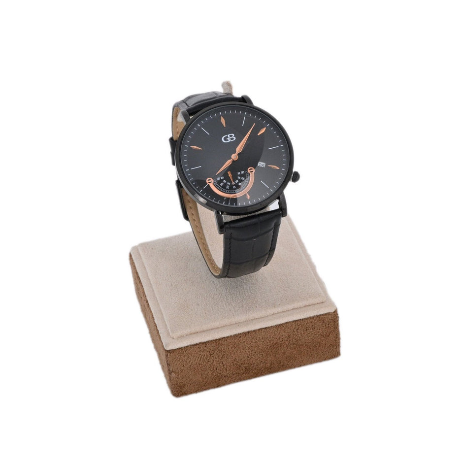 Montre analogique noir et bronze