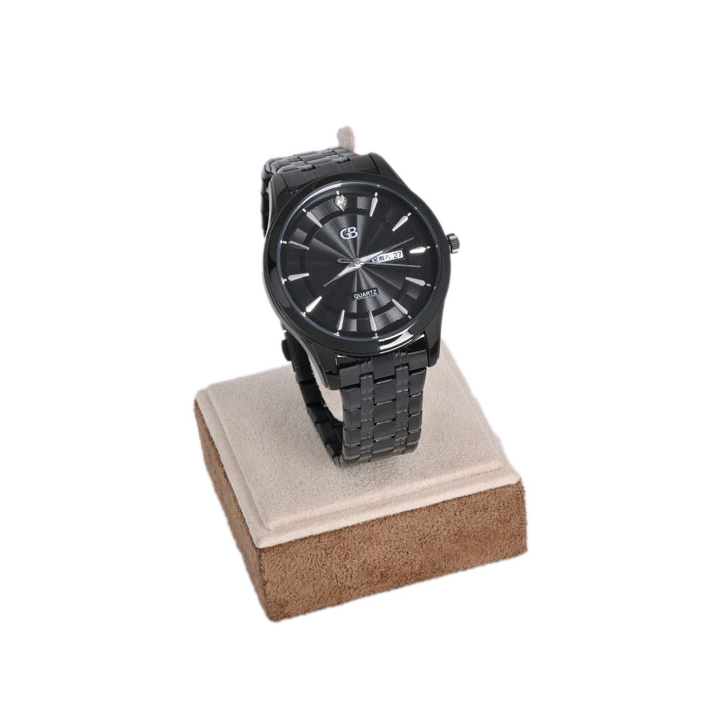 Montre analogique argent fond noir