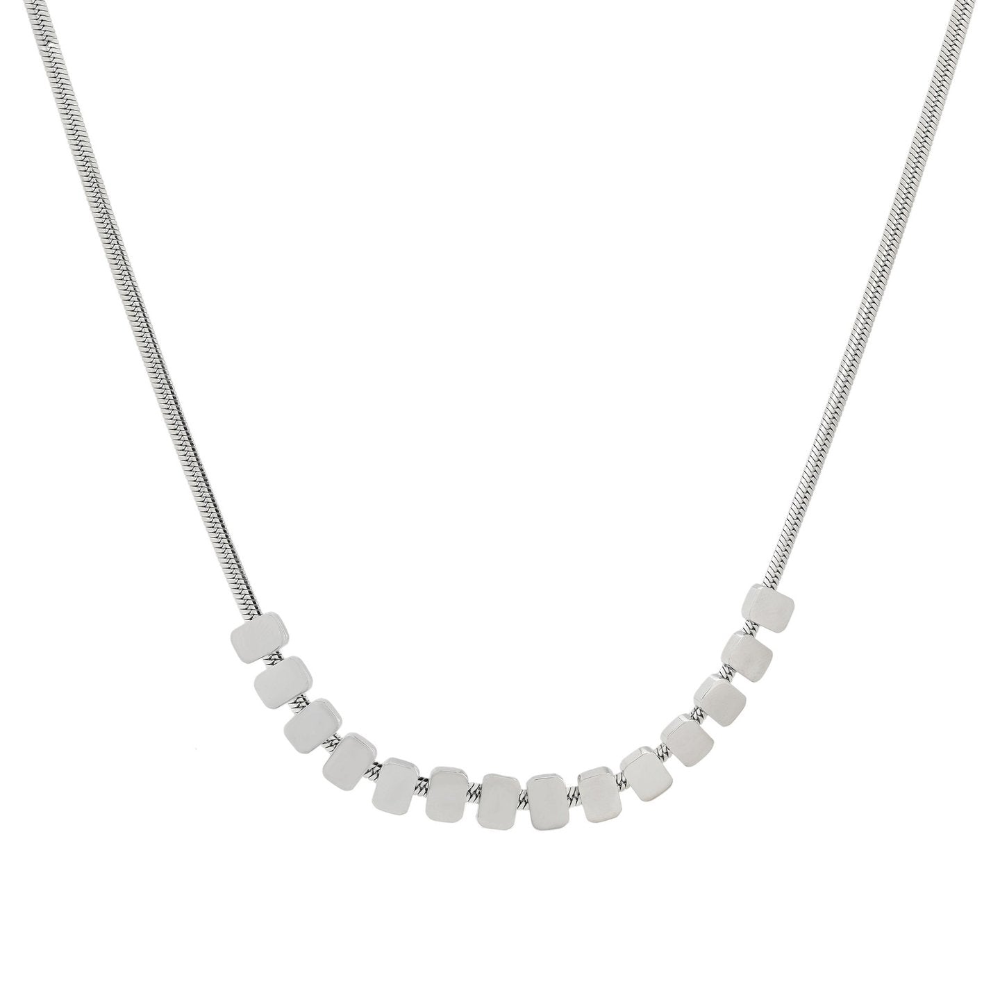 Collier en acier basique et carré