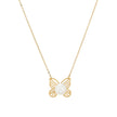 Collier en acier papillon avec perle