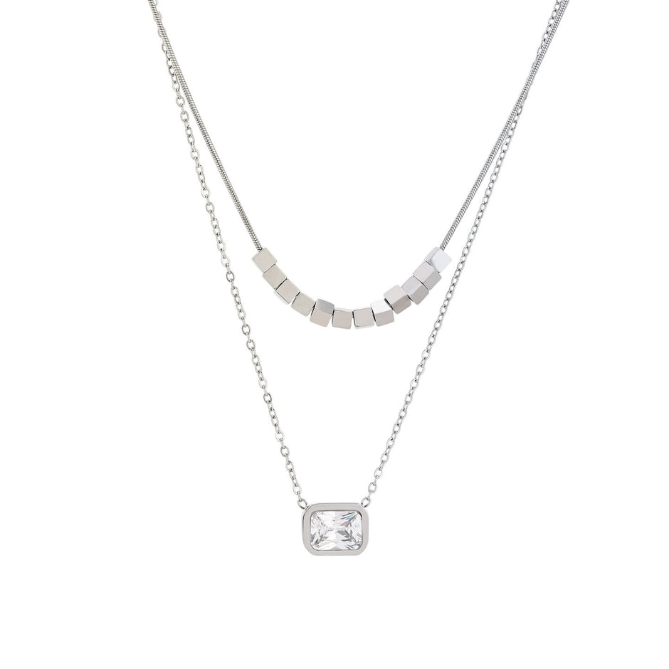 Collier double en acier rectangulaire