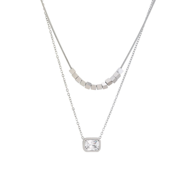 Collier double en acier rectangulaire
