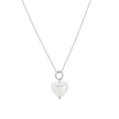 Collier en acier avec coeur de perle