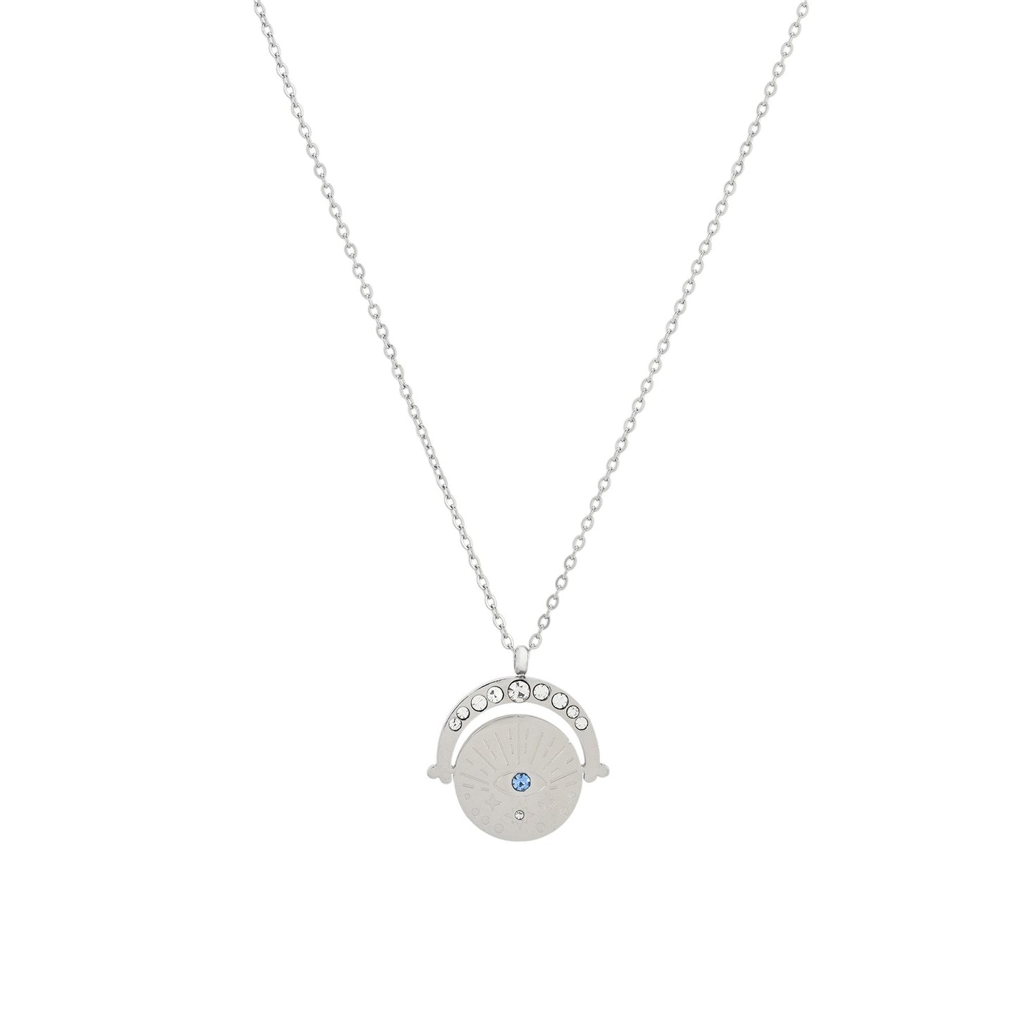 Collier en acier oiel et zirconias