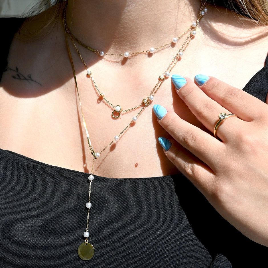 Collier en acier basique avec perles