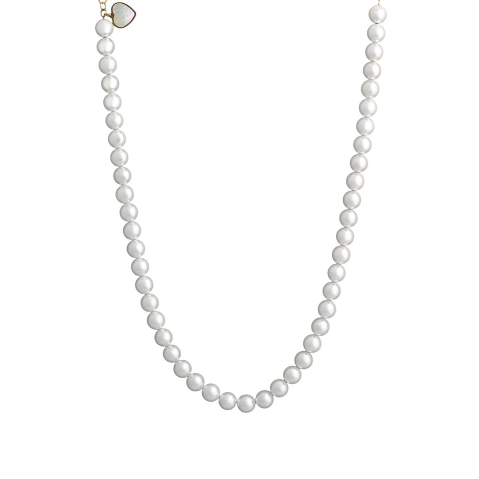 Collier coeur en acier avec nacre