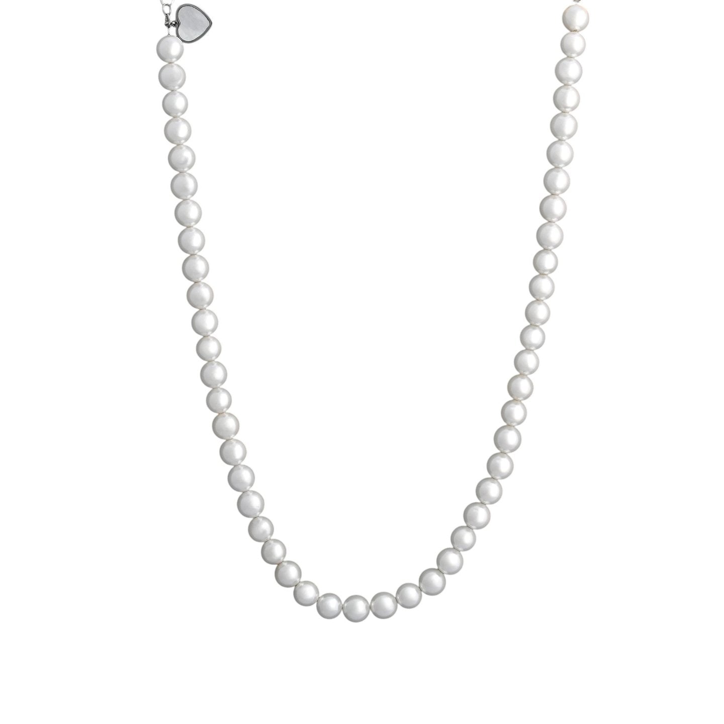 Collier coeur en acier avec nacre