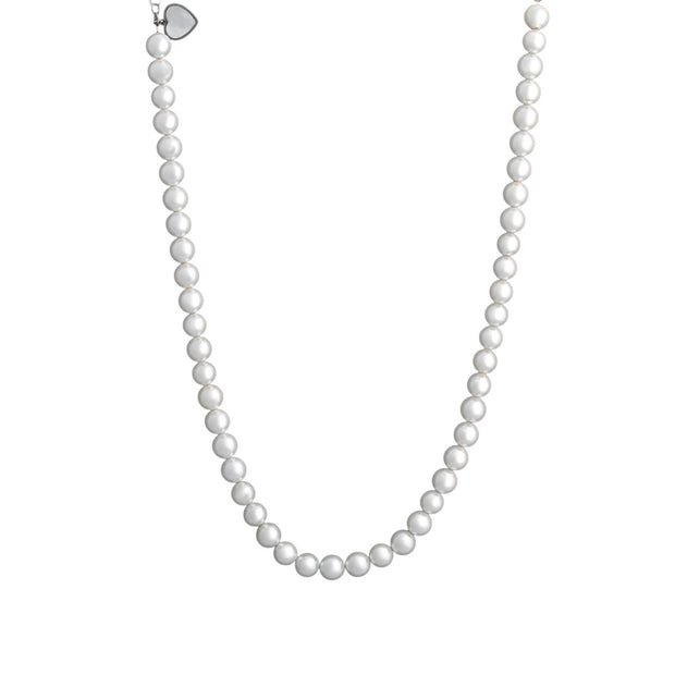 Collier coeur en acier avec nacre