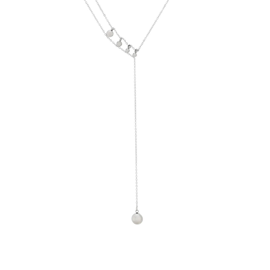Collier en acier long avec boules